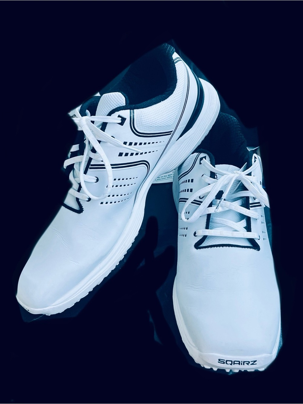Men's Sqairz White Athletic pickleball Shoes with Black Accents